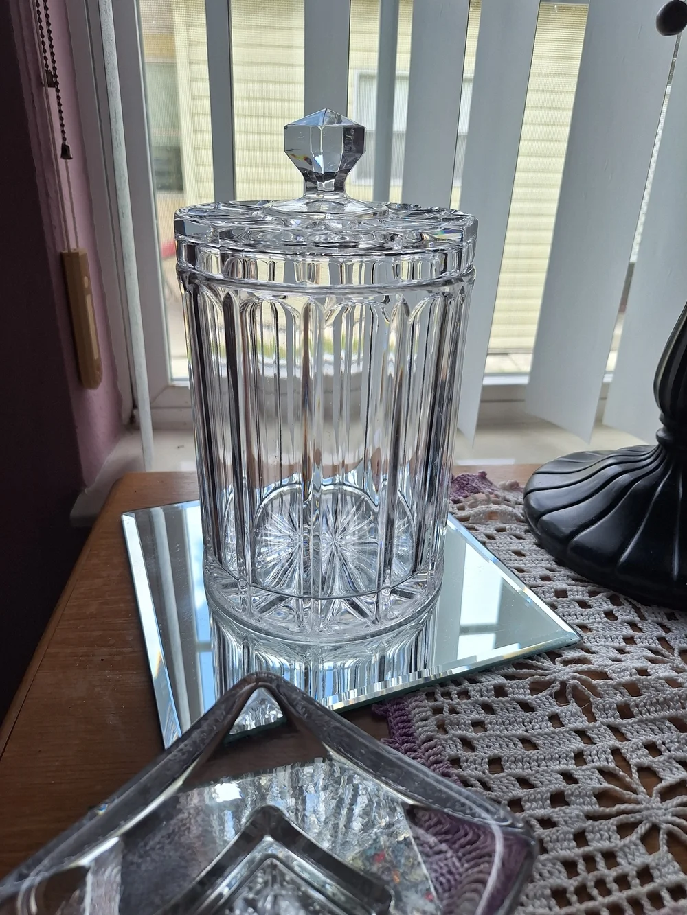 Crystal Bisquit Jar W/Lid - Picture 7 of 12